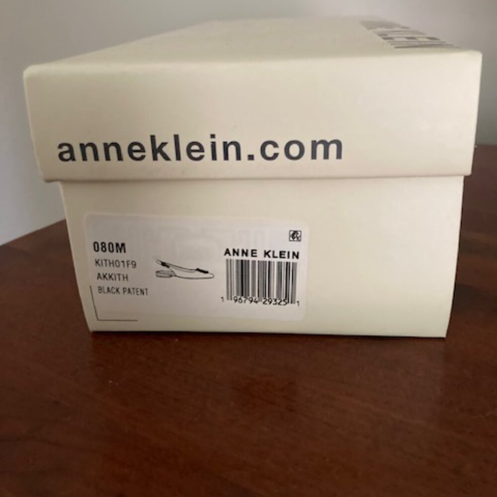 Anne Klein Black Patent Kith Slingback Flats Sz 8 - Picture 3 of 4